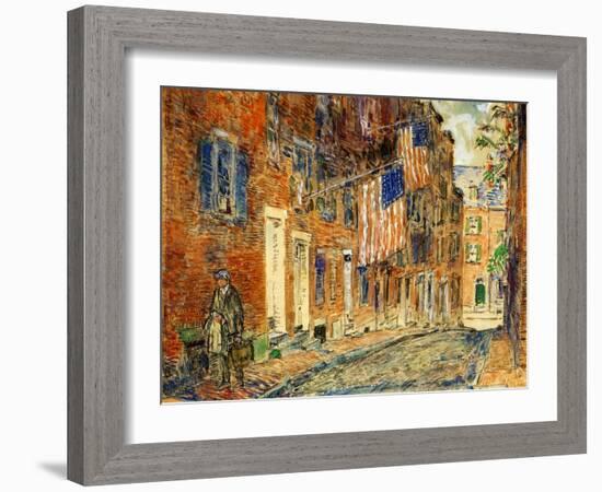 Acorn Street, Boston, 1919-Childe Hassam-Framed Giclee Print