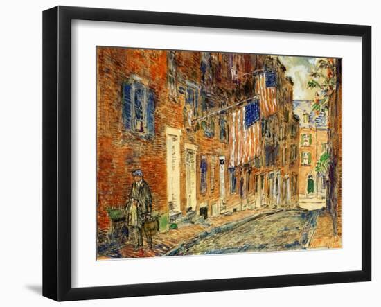 Acorn Street, Boston, 1919-Childe Hassam-Framed Giclee Print