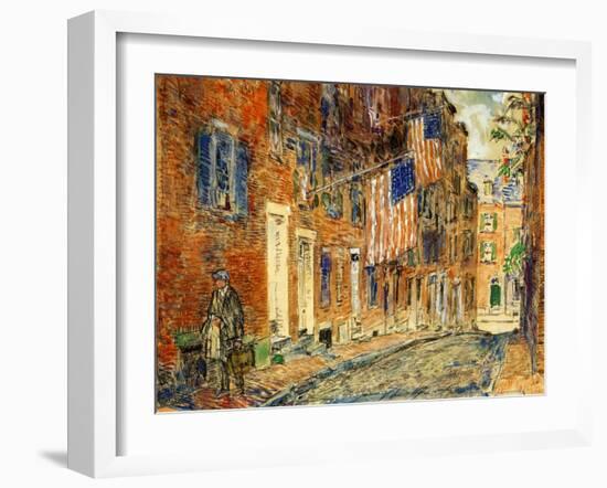 Acorn Street, Boston, 1919-Childe Hassam-Framed Giclee Print