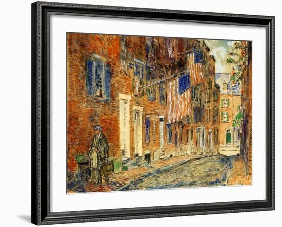 Acorn Street, Boston, 1919-Childe Hassam-Framed Giclee Print