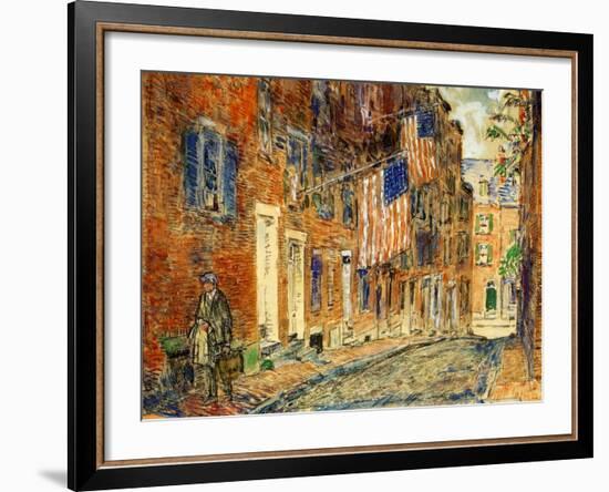 Acorn Street, Boston, 1919-Childe Hassam-Framed Giclee Print