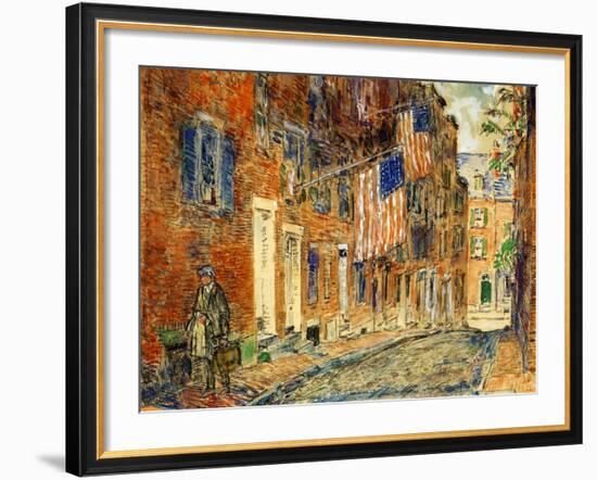 Acorn Street, Boston, 1919-Childe Hassam-Framed Giclee Print