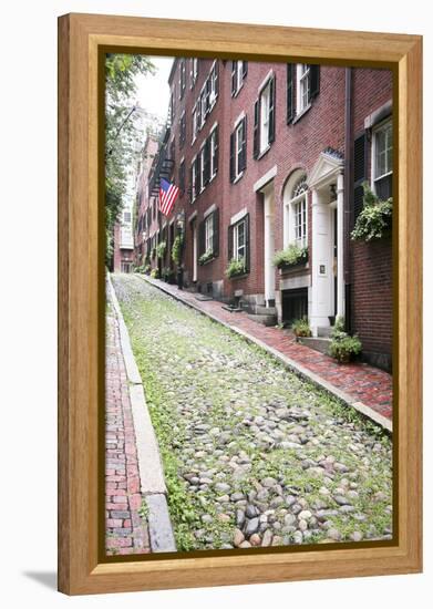 Acorn Street, the Oldest Street in the Beacon Hill Area of Boston Massachusetts-pdb1-Framed Premier Image Canvas