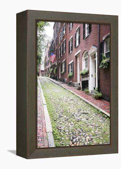 Acorn Street, the Oldest Street in the Beacon Hill Area of Boston Massachusetts-pdb1-Framed Premier Image Canvas