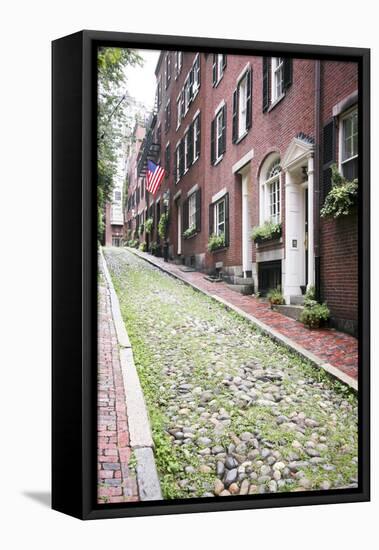 Acorn Street, the Oldest Street in the Beacon Hill Area of Boston Massachusetts-pdb1-Framed Premier Image Canvas