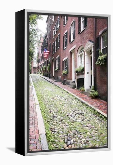 Acorn Street, the Oldest Street in the Beacon Hill Area of Boston Massachusetts-pdb1-Framed Premier Image Canvas