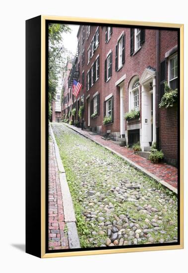 Acorn Street, the Oldest Street in the Beacon Hill Area of Boston Massachusetts-pdb1-Framed Premier Image Canvas