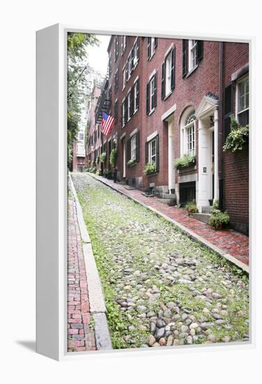 Acorn Street, the Oldest Street in the Beacon Hill Area of Boston Massachusetts-pdb1-Framed Premier Image Canvas