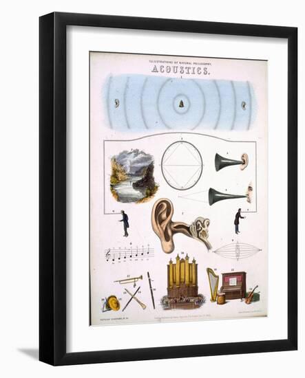 Acoustics, illustrations of Natural Philosophy, published in 'Popular Diagrams' by James Reynolds,-John Emslie-Framed Giclee Print