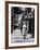 Acrobat and Actor, Russ Tamblyn Doing a Flip on the Sidewalk with Starlet Venetia Stevenson-Allan Grant-Framed Premium Photographic Print