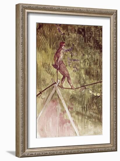 Acrobat on Tightrope-Henri de Toulouse-Lautrec-Framed Giclee Print