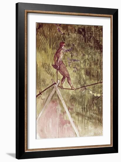 Acrobat on Tightrope-Henri de Toulouse-Lautrec-Framed Giclee Print