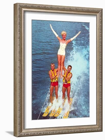 Acrobatic Water Skiing, Retro-null-Framed Premium Giclee Print