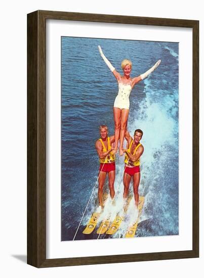 Acrobatic Water Skiing, Retro-null-Framed Premium Giclee Print