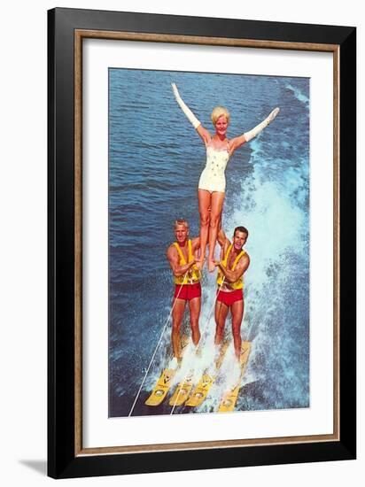 Acrobatic Water Skiing, Retro-null-Framed Premium Giclee Print