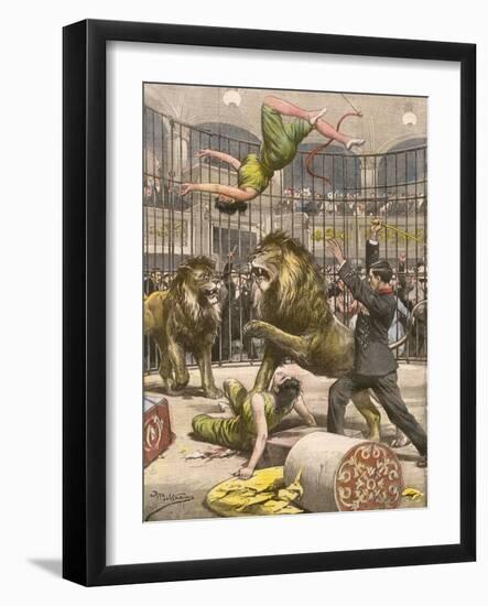 Acrobats Falls, Lion Cage-A. Beltrame-Framed Art Print