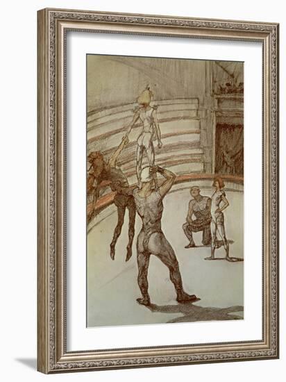 Acrobats in the Circus-Henri de Toulouse-Lautrec-Framed Giclee Print