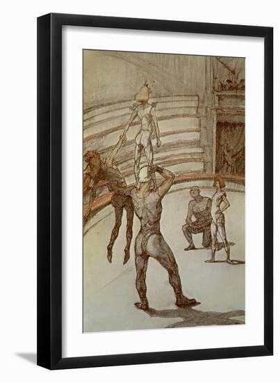 Acrobats in the Circus-Henri de Toulouse-Lautrec-Framed Giclee Print