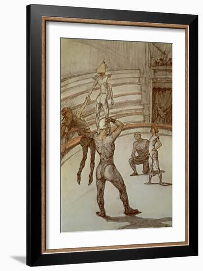 Acrobats in the Circus-Henri de Toulouse-Lautrec-Framed Giclee Print