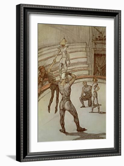 Acrobats in the Circus-Henri de Toulouse-Lautrec-Framed Giclee Print