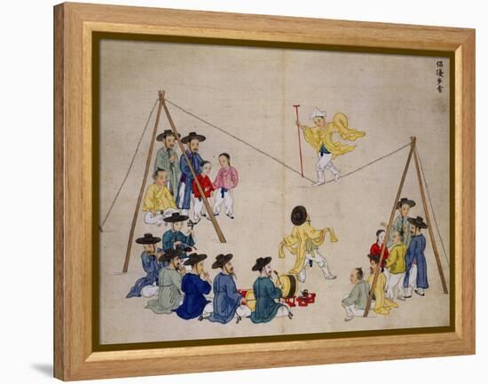 Acrobats on a Tightrope-Kim Junkeun-Framed Premier Image Canvas