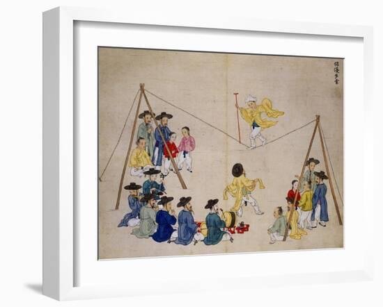 Acrobats on a Tightrope-Kim Junkeun-Framed Giclee Print