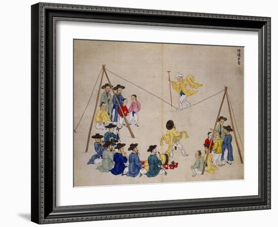 Acrobats on a Tightrope-Kim Junkeun-Framed Giclee Print