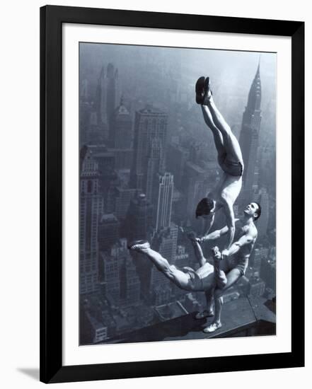 Acrobats on the Empire State Building-null-Framed Art Print