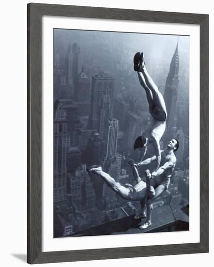 Acrobats on the Empire State Building-null-Framed Art Print