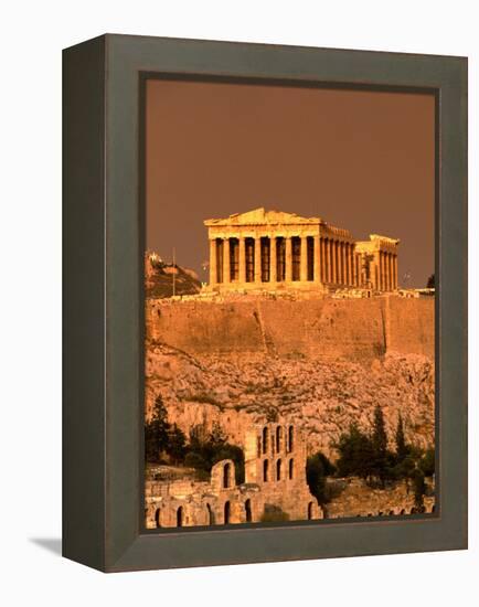 Acropolis and Parthenon from Filopappou Hill, Athens, Greece-Anders Blomqvist-Framed Premier Image Canvas