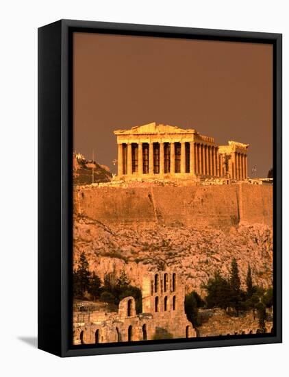 Acropolis and Parthenon from Filopappou Hill, Athens, Greece-Anders Blomqvist-Framed Premier Image Canvas