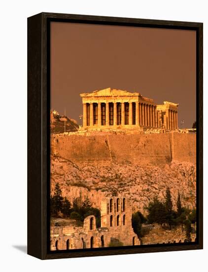 Acropolis and Parthenon from Filopappou Hill, Athens, Greece-Anders Blomqvist-Framed Premier Image Canvas