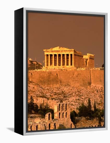 Acropolis and Parthenon from Filopappou Hill, Athens, Greece-Anders Blomqvist-Framed Premier Image Canvas