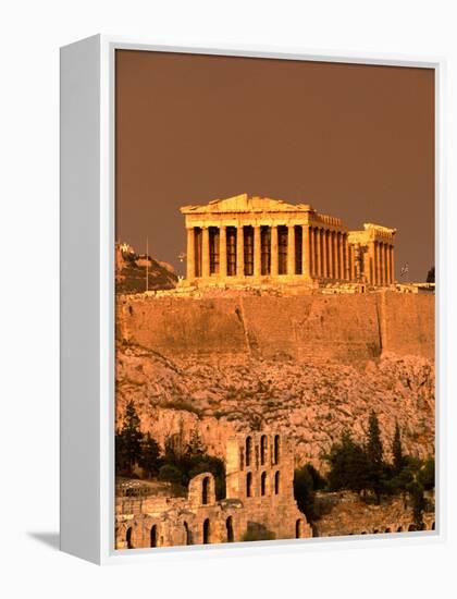 Acropolis and Parthenon from Filopappou Hill, Athens, Greece-Anders Blomqvist-Framed Premier Image Canvas