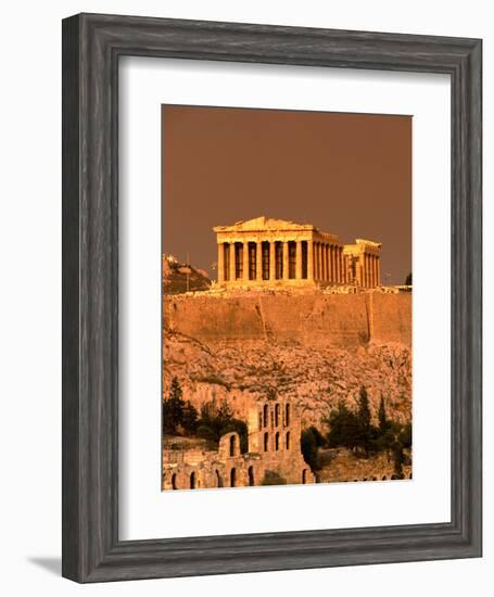 Acropolis and Parthenon from Filopappou Hill, Athens, Greece-Anders Blomqvist-Framed Premium Photographic Print