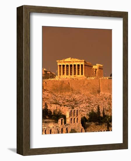 Acropolis and Parthenon from Filopappou Hill, Athens, Greece-Anders Blomqvist-Framed Premium Photographic Print