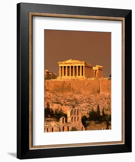 Acropolis and Parthenon from Filopappou Hill, Athens, Greece-Anders Blomqvist-Framed Premium Photographic Print