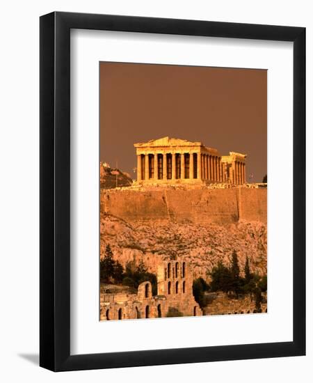 Acropolis and Parthenon from Filopappou Hill, Athens, Greece-Anders Blomqvist-Framed Premium Photographic Print