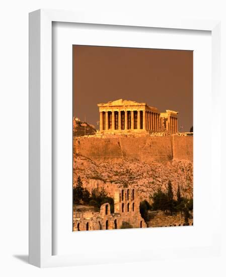 Acropolis and Parthenon from Filopappou Hill, Athens, Greece-Anders Blomqvist-Framed Premium Photographic Print