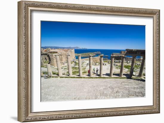 Acropolis of Lindos, Rhodes, Dodecanese Islands, Greek Islands, Greece, Europe-Michael Runkel-Framed Photographic Print