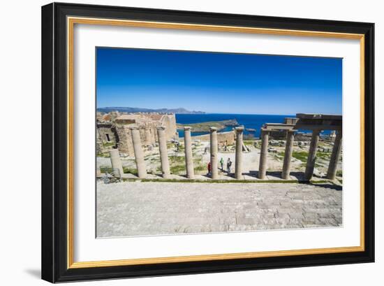 Acropolis of Lindos, Rhodes, Dodecanese Islands, Greek Islands, Greece, Europe-Michael Runkel-Framed Photographic Print