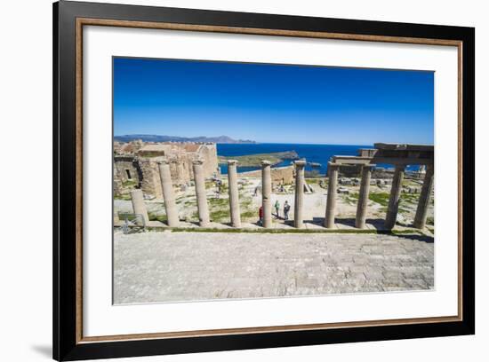 Acropolis of Lindos, Rhodes, Dodecanese Islands, Greek Islands, Greece, Europe-Michael Runkel-Framed Photographic Print