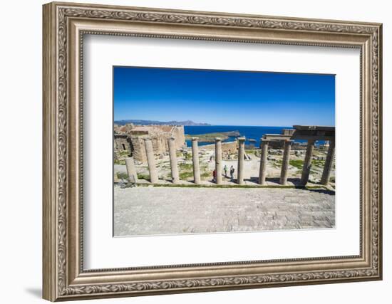 Acropolis of Lindos, Rhodes, Dodecanese Islands, Greek Islands, Greece, Europe-Michael Runkel-Framed Photographic Print