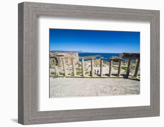 Acropolis of Lindos, Rhodes, Dodecanese Islands, Greek Islands, Greece, Europe-Michael Runkel-Framed Photographic Print