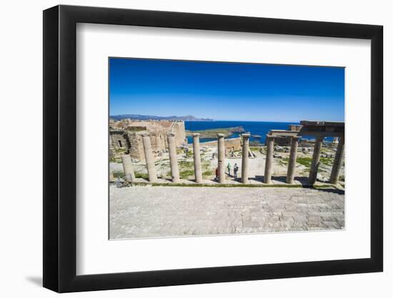 Acropolis of Lindos, Rhodes, Dodecanese Islands, Greek Islands, Greece, Europe-Michael Runkel-Framed Photographic Print