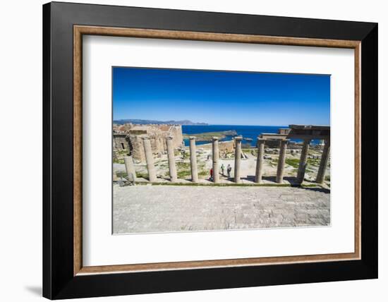 Acropolis of Lindos, Rhodes, Dodecanese Islands, Greek Islands, Greece, Europe-Michael Runkel-Framed Photographic Print