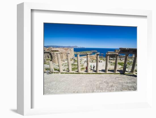 Acropolis of Lindos, Rhodes, Dodecanese Islands, Greek Islands, Greece, Europe-Michael Runkel-Framed Photographic Print