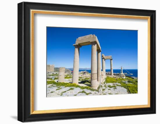 Acropolis of Lindos, Rhodes, Dodecanese Islands, Greek Islands, Greece, Europe-Michael Runkel-Framed Photographic Print