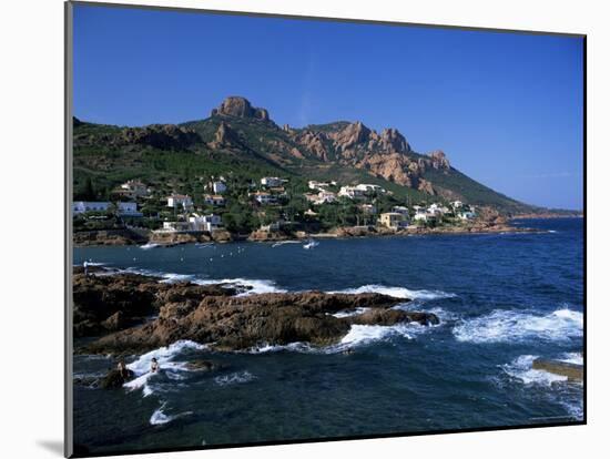 Across Bay to the Village and Pic Du Cap Roux, Antheor, Corniche De L'Esterel, Provence, France-Ruth Tomlinson-Mounted Photographic Print