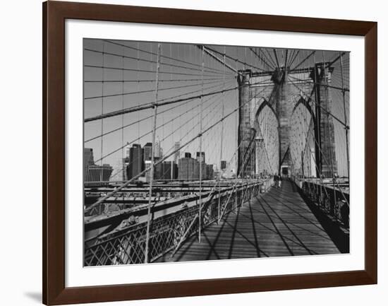 Across Brooklyn Bridge-Trefor Ball-Framed Art Print